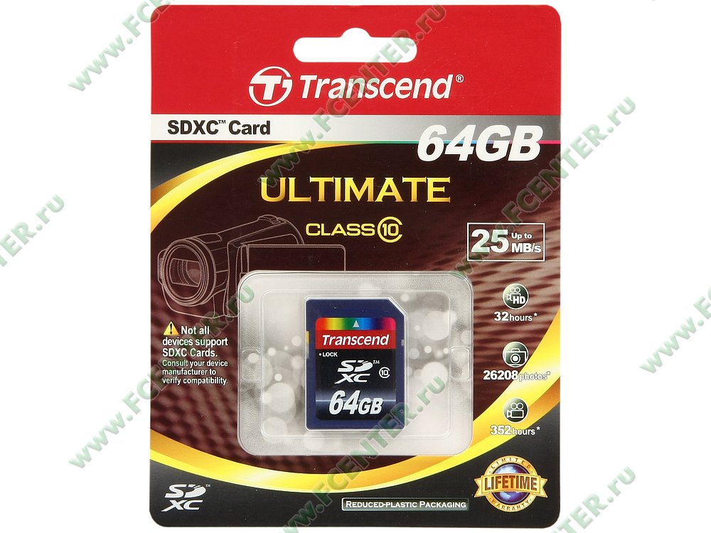 Карта памяти 64 гб transcend sdxc