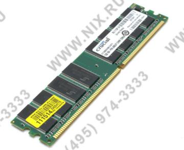   Crucial 1GB, 184-pin DIMM, DDR PC3200 memory module (CT12864Z40B).