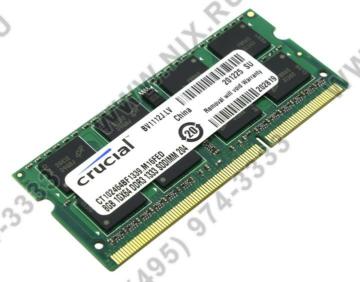   Crucial 8GB, 204-pin SODIMM, DDR3 PC3-10600 memory module