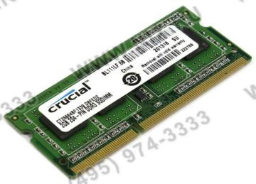   Crucial 2GB, 204-pin SODIMM, DDR3 PC3-10600 memory module (CT25664BF1339)