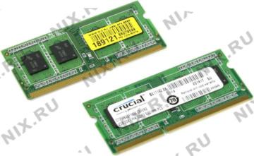   Crucial 4GB kit (2GBx2), 204-pin SODIMM, DDR3 PC3-10600 memory module (CT2KIT25664BF1339)