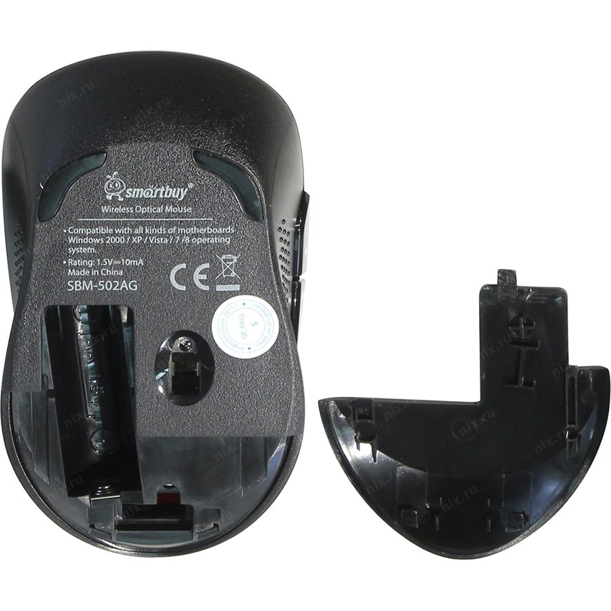 SmartBuy Wireless Optical Mouse SBM-357AG-B (RTL) USB 4btn+Roll, беспроводная - 