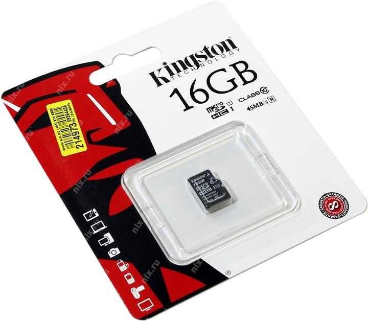 Карта памяти 16gb kingston sdhc 16gb