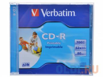  CD-R Verbatim 700Mb 52x DL+ Printable Jewel  
