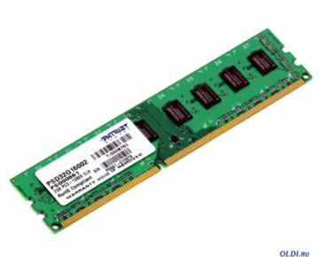   Patriot DDR3 2Gb, PC12800, DIMM, 1600MHz (PSD32G160081)