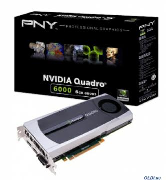   6Gb <PCI-E> PNY nVidia Quadro 6000 <GDDR5, 384 bit, 2*DVI, DP, ST (extra bracket), Retail>