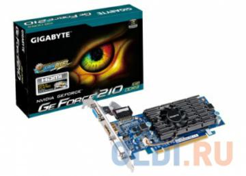 1Gb <PCI-E> GIGABYTE GV-N210D3-1GI <GF210, GDDR3, 64 bit, HDCP, VGA, DVI, HDMI, Low Profile, Retail>
