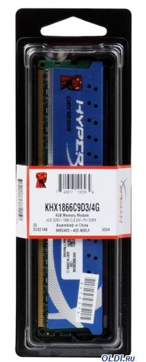  DDR3 4Gb (pc-15000) 1866MHz Kingston HyperX Genesis [Retail] (KHX1866C9D3/4G), Dimm