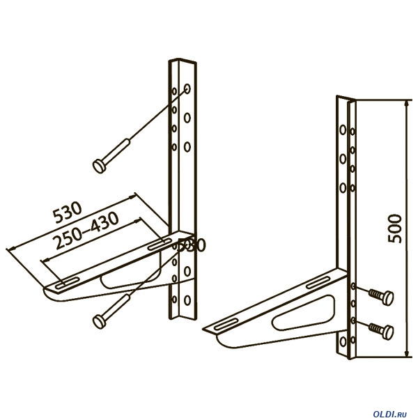 Кронштейн для кондиционера размеры чертежи