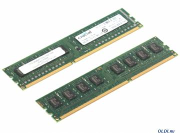  DDR3 8Gb (pc-10600) 1333MHz Crucial, Kit of 2 2x4Gb [Retail] (CT2KIT51264BA1339), Dimm