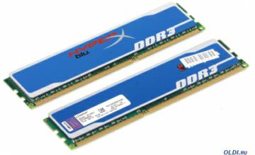  DDR3 8Gb (pc-10600) 1333MHz Kingston HyperX Blu, Kit of 2 [Retail] (KHX1333C9D3B1K2/8G), Dimm