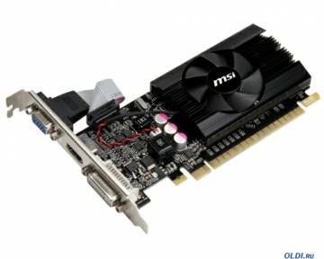  1Gb <PCI-E> MSI N610GT-MD1GD3/LP  CUDA <GFN610, GDDR3, 64 bit, HDCP, VGA, DVI, HDMI, Low Profile, Retail>