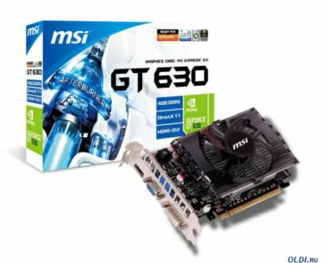  4Gb <PCI-E> MSI N630GT-MD4GD3  CUDA <GFN630, GDDR3, 128 bit, HDCP, VGA, DVI, HDMI, Retail>