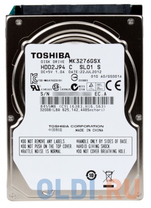   2.5" 320 Gb Toshiba MK3276GSX SATA II <8mb, 5400rpm>