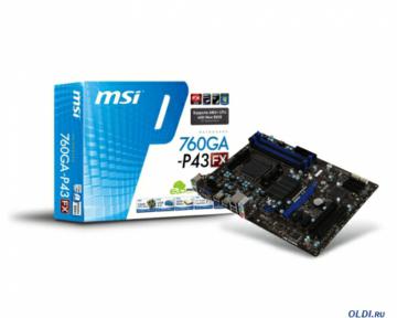 .  MSI 760GA-P43 (FX) <SAM3, AMD 760G + SB710, 4*DDR3, PCI-E16x, SVGA, SATA RAID, GB Lan, ATX, Retail>