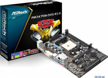 .  ASRock FM2A75M-DGS R2.0 <SFM2, AMD A75, 2*DDR3, PCI-E16x, SVGA, DVI, HDMI, SATA, GB Lan, mATX, Retail>