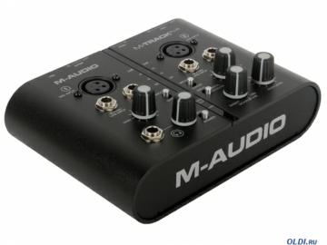   M-Audio MTrack Plus   USB 22, 24-bit / 48 kHz,  22, 2x Mic (XLR),   +48V, 2x Inst (1/4" TRS), 2 x Insert (1/4" TRS), S / PDIF IN/OUT, MIDI IN/OUT,  