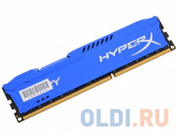   Kingston HyperX Fury DDR3 8Gb, PC12800, DIMM, 1600MHz (HX316C10F/8) Blue Series CL10 [Retail]