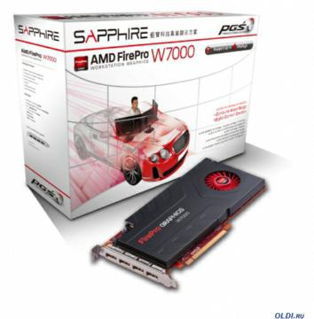   4Gb <PCI-E> Sapphire FirePro W7000 (31004-31-40A) GDDR5, 256 bit, 4*DP, Retail