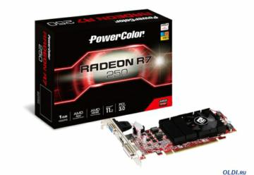  1Gb <PCI-E> PowerColor AX R7 250 1GBD5-HLE GDDR5, 128 bit, HDCP, VGA, DVI, HDMI, Retail