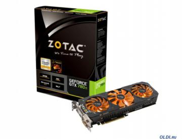  3Gb <PCI-E> Zotac GTX780Ti OC c CUDA (ZT-70506-10P) GDDR5, 384 bit, HDCP, 2*DVI, HDMI, DP, Retail