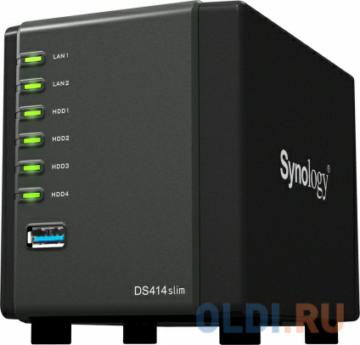   Synology DS414slim    4   2.5 SATA(III)   2,5 SATA/SSD, 1.2  CPU, RAM 512Mb