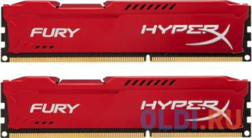  DDR3 8Gb (pc-12800) 1600MHz Kingston HyperX Fury Red Series CL10 Kit of 2 <Retail> (HX316C10FRK2/8)