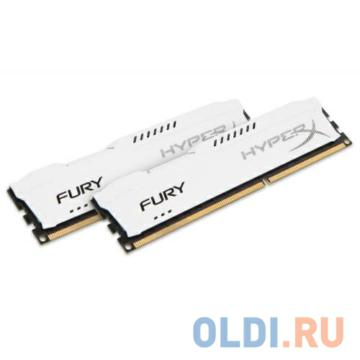  DDR3 16Gb (pc-12800) 1600MHz Kingston HyperX Fury White Series CL10 Kit of 2 <Retail> (HX316C10FWK2/16)