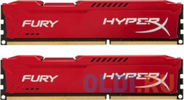  DDR3 16Gb (pc-15000) 1866MHz Kingston HyperX Fury Red Series CL10 Kit of 2 [Retail] (HX318C10FRK2/16)