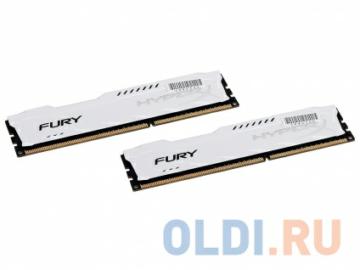   Kingston HyperX Fury DDR3 8Gb (2x4Gb), PC15000, DIMM, 1866MHz (HX318C10FWK2/8) White Series CL10 Kit of 2 [Retail]