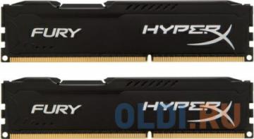  DDR3 16Gb (pc-12800) 1600MHz Kingston HyperX Fury Black Series CL10 Kit of 2 <Retail> (HX316C10FBK2/16)