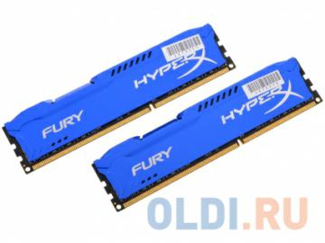   Kingston HyperX Fury DDR3 16Gb (2x8Gb), PC12800, DIMM, 1600MHz (HX316C10FK2/16) Blue Series CL10 [Retail]