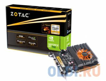  2Gb <PCI-E> Zotac GT740 c CUDA (ZT-71004-10L) GDDR3, 128 bit, HDCP, 2*DVI, HDMI, Retail