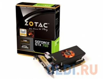  1Gb <PCI-E> Zotac GTX750 LP c CUDA (ZT-70702-10M) GDDR5, 128 bit, HDCP, VGA, DVI, HDMI, Retail