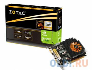  1Gb <PCI-E> Zotac GT730 c CUDA <GFGT730, GDDR3, 128 bit, HDCP, 2*DVI, HDMI, Retail>