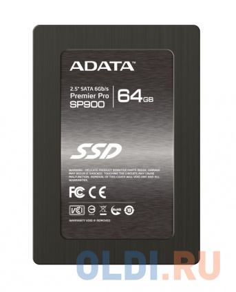   SSD 2.5" 64 Gb ADATA SP900 SATA III (SMI, R545/W525MB/s, 7mm) (ASP900S3-64GM-C)