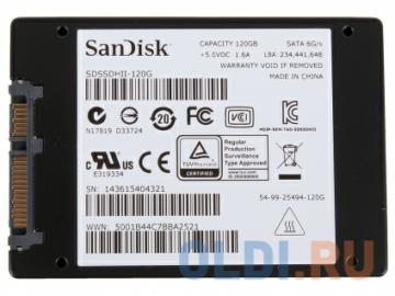   SSD 2.5" 120 Gb SanDisk SATA III Ultra II (SDSSDHII-120G-G25)