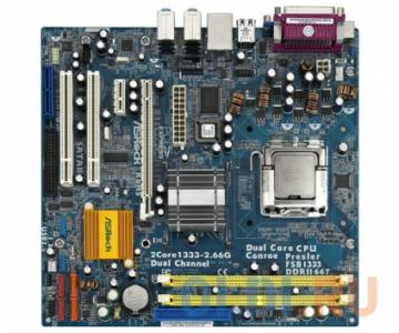 .  ASRock 2CORE1333-2.66G S775, i945GC, 2*DDR2, PCI-E16x, PCI-E1x, 2*PCI, SVGA, Lan, mATX, Retail