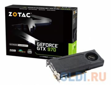  4Gb <PCI-E> Zotac GTX970 Blower c CUDA <GFGTX970, GDDR5, 256 bit, HDCP, 2*DVI, HDMI, DP, Retail>