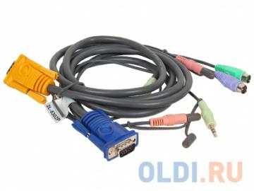 ATEN KVM Cable 2L-5302P   KVM: 2*PS/2(m)+DB15(m)+2*Audio (PC) -- SPHD15(m)+2*Audio (KVM),1.8