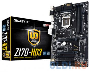 .  GIGABYTE GA-Z170-HD3 &lt;S1151, Z170, 4*DDR4, 2*PCI-E16x, D-SUB, HDMI, DVI, SATA III+RAID, USB 3.0, GB Lan, ATX, Retail&gt;