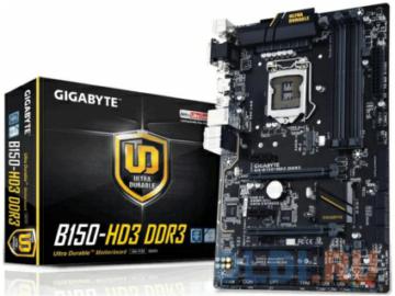 .  GIGABYTE GA-B150-HD3 DDR3 &lt;S1150, iB150, 4*DDR3, 2*PCI-E16x, D-SUB, DVI, HDMI, SATA III, USB 3.0, GB Lan, ATX, Retail&gt;