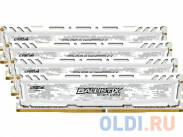  DDR4 64Gb 4x16GB (pc-19200) 2400MHz Crucial Ballistix Sport LT White CL16 DR x8 BLS4C16G4D240FSC