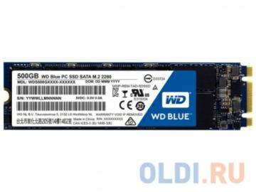   SSD M.2 500GB WD Blue (R545/W525Mb/s, TLC, SATA 6Gb/s, 2280) (WDS500G1B0B)
