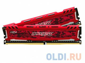   DDR4 32Gb 2x16GB (pc-19200) 2400MHz Crucial Ballistix Sport LT Red CL16 DR x8  