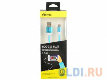   MicroUSB-USB Ritmix RCC-311 blue  /, 1.5, . ., .   