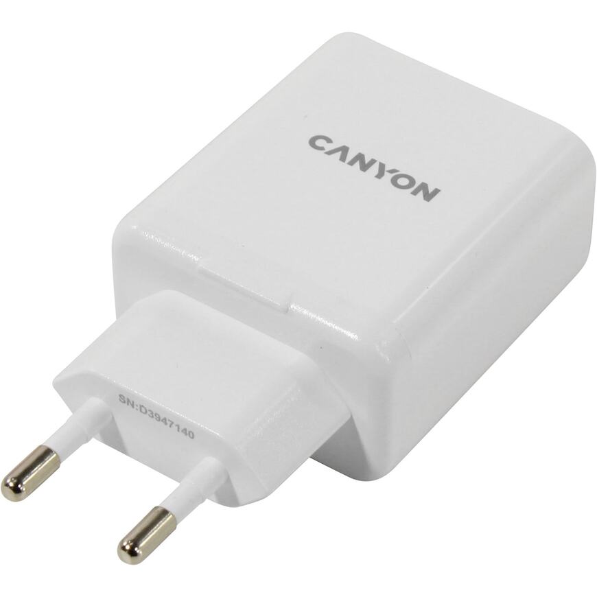 CANYON Зарядное устройство USB-C (Вх. AC100-240V, Вых.DC5/9/12В,20W,USB ...